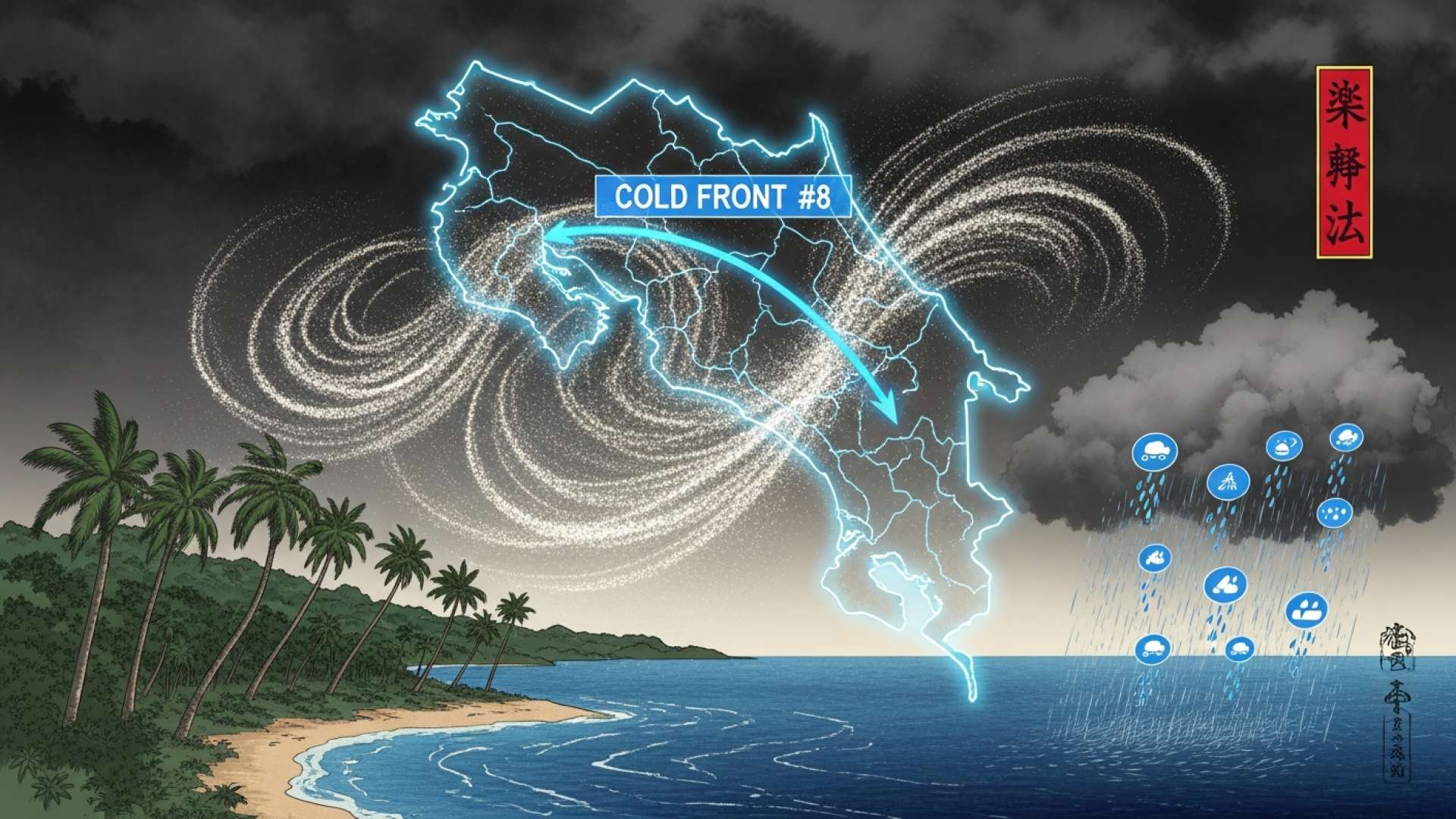 Costa Rica em Alerta Máximo enquanto Frente Fria Libera Ventos Fierce