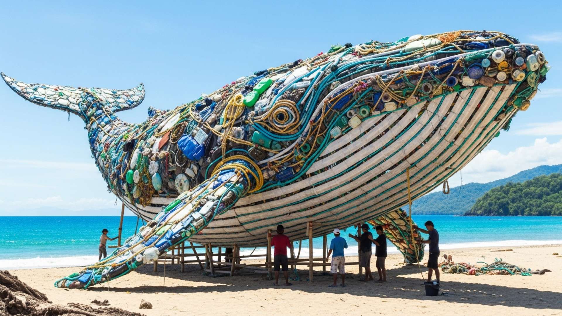 Artesãos da Ilha Venado Esculpem Novo Futuro a partir de Detritos do Oceano