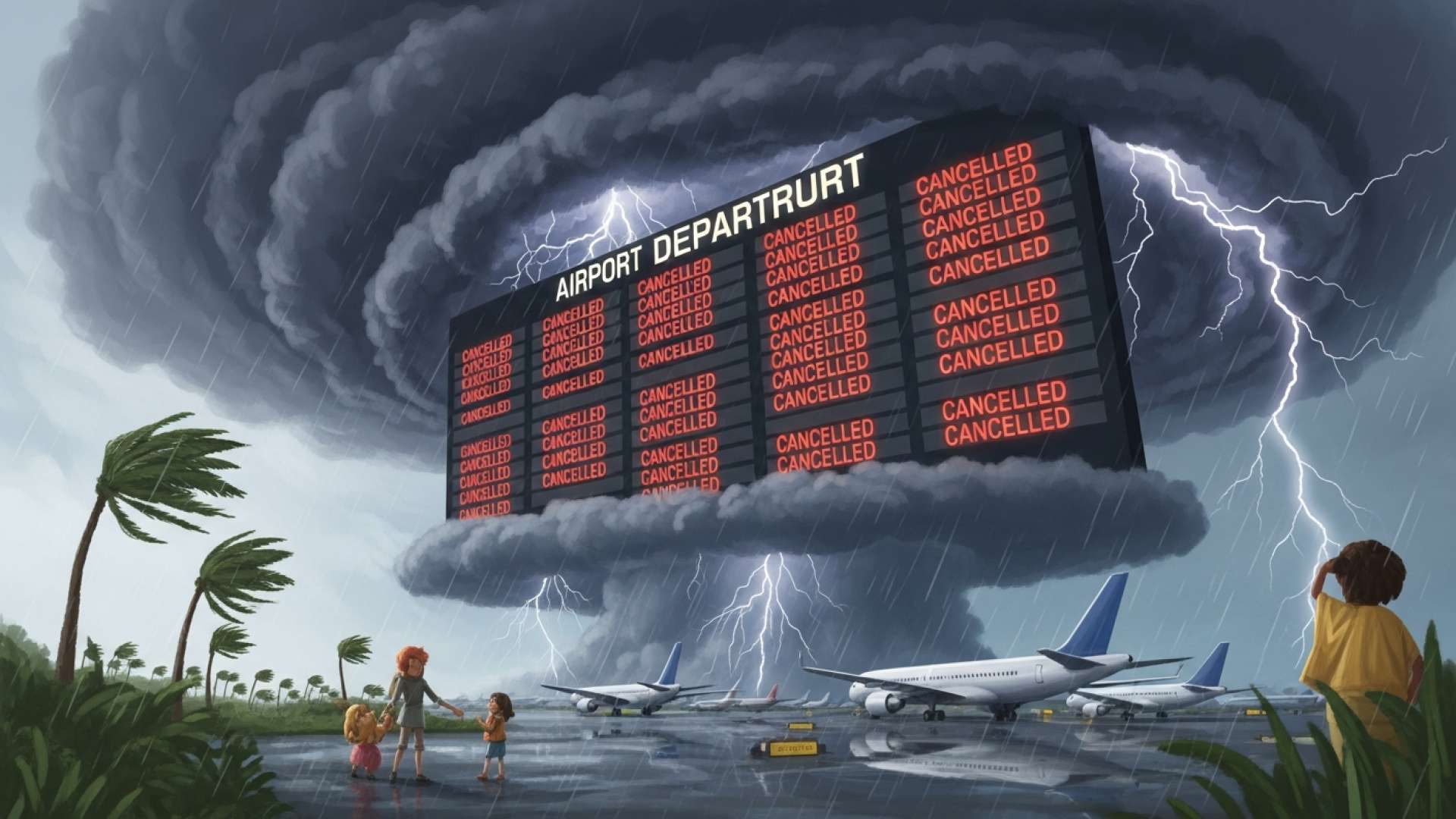 Tempestade Norte-Americana Causa Caos nos Transportes no Aeroporto de Guanacaste