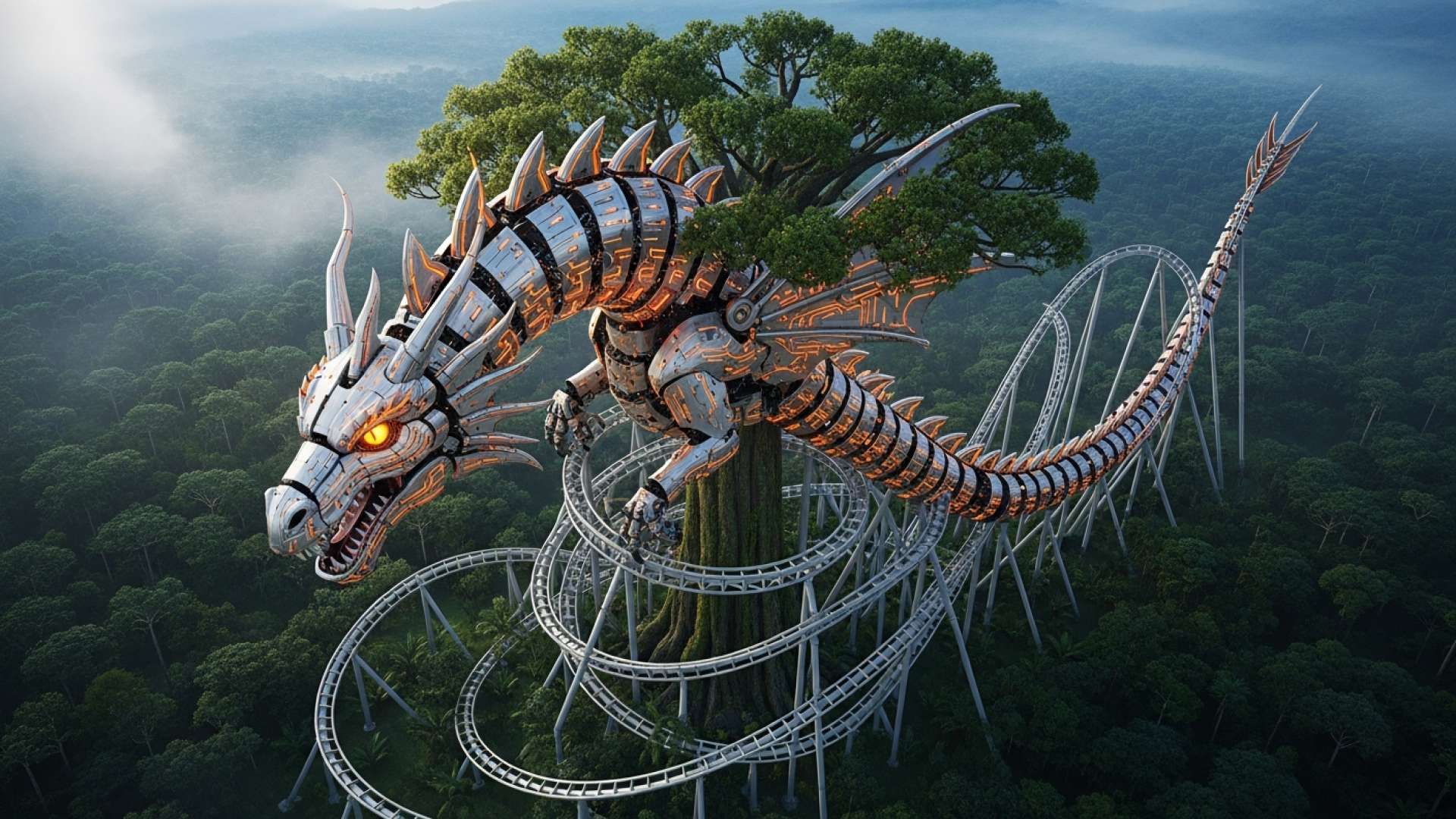Parque de Diversões Lança Atração High-G Dragonix