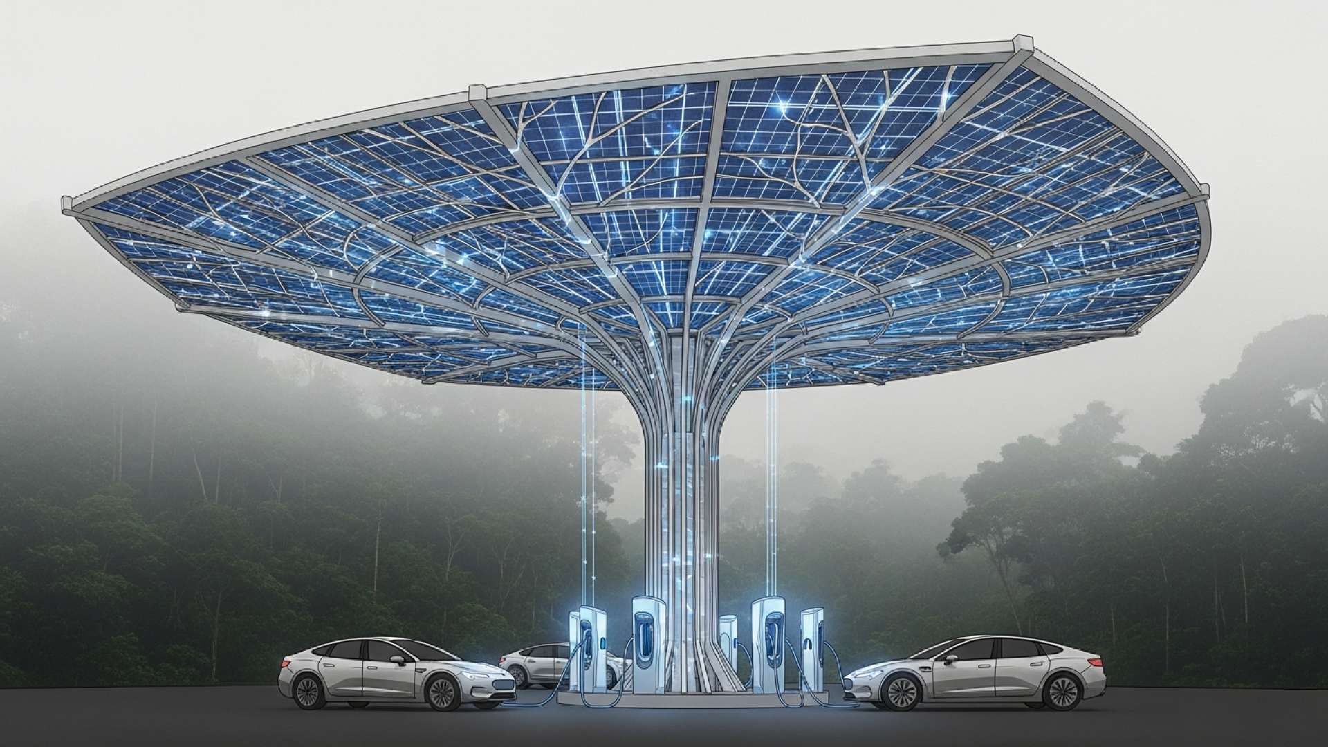 toldas Solares Transformam Espaços Urbanos em Centros de Energia